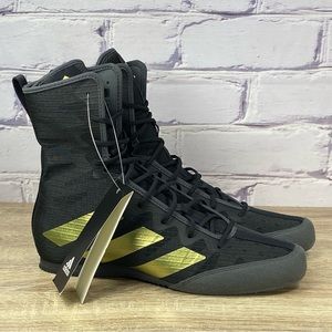 NEW Adidas Box Hog 4 Black Gold Boxing Shoes
